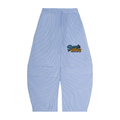 Vertical Stripe Drawstring Barrel Pants