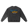 Suck My Tuna Sun-Bleached Snow Wash Oversized Surf Crew
