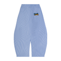 Vertical Stripe Drawstring Barrel Pants