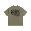 Shred Skull Vintage Washed Oversized Cotton T-Shirt