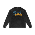 Suck My Tuna - Acid Wash Oversize Long Sleeve T-Shirt
